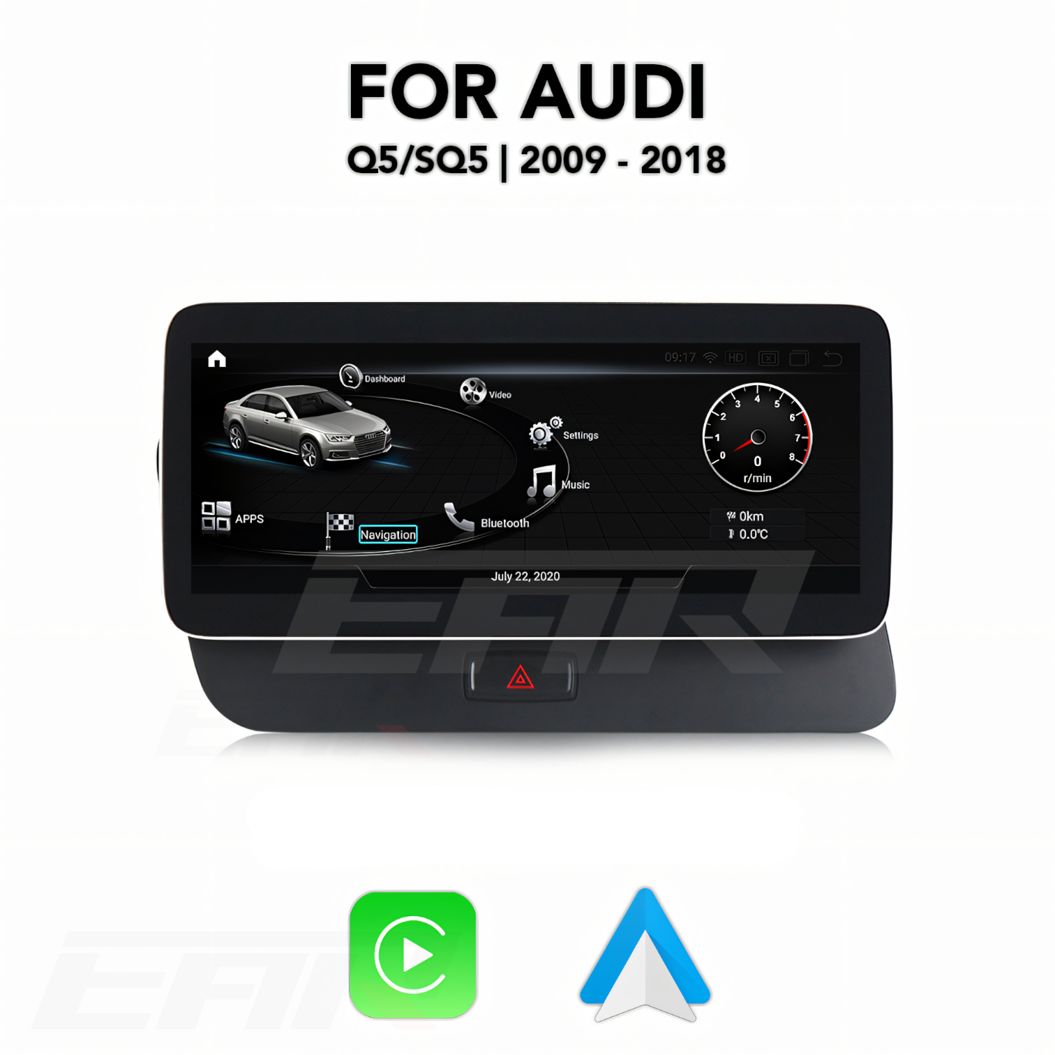 Audi Q5/SQ5 Android 12.0 Multimedia 10.25"/12.5" Touchscreen Display + Built-In Wireless Carplay & Android Auto | 2009 - 2018 | LHD/RHD - Euro Active Retrofits