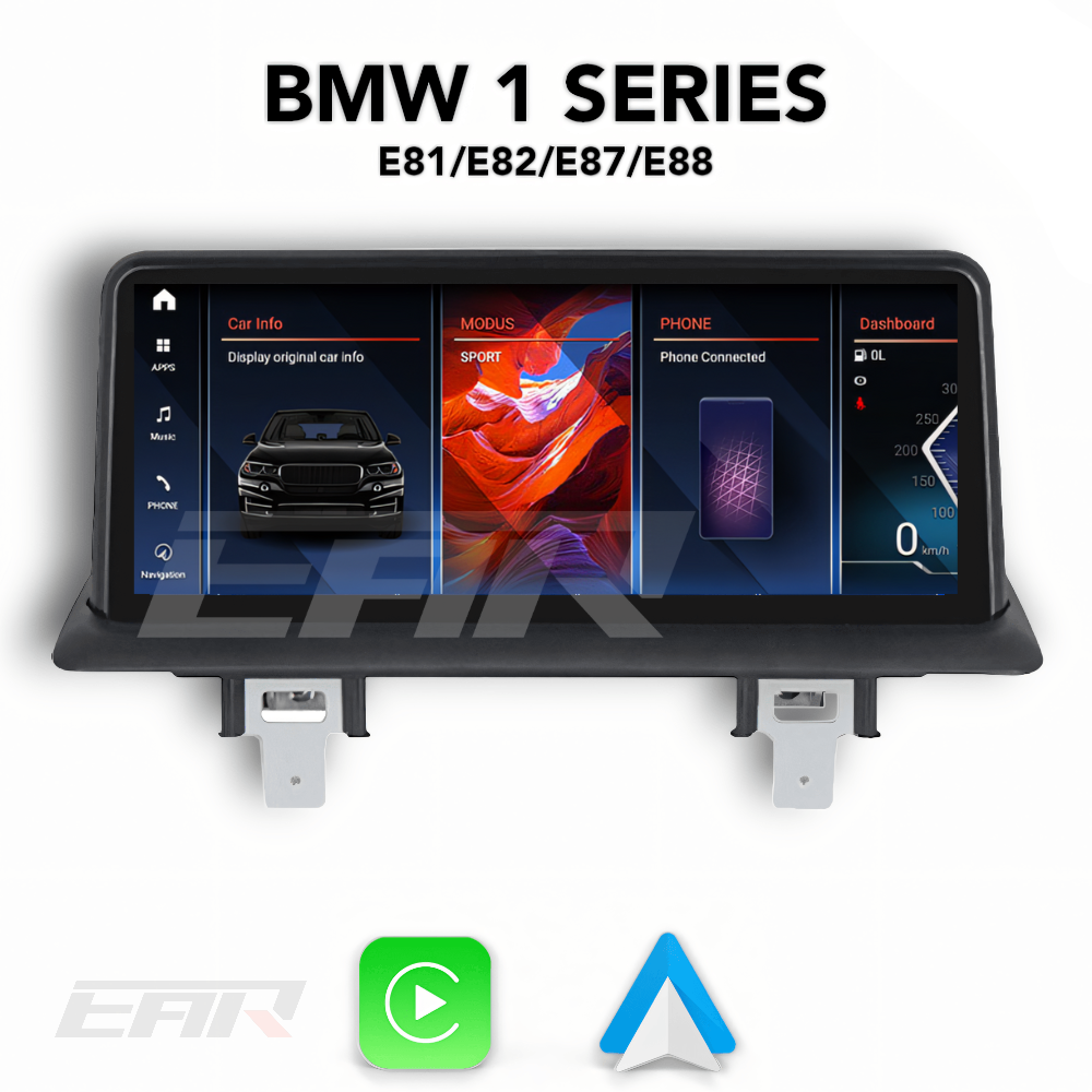 BMW iDrive 8 Android 13.0 1 Series (E81/E82/E87/E88) Multimedia 10.25"/12.3" Touchscreen Display + Built-In Wireless Carplay & Android Auto | 2004 - 2012 | LHD/RHD