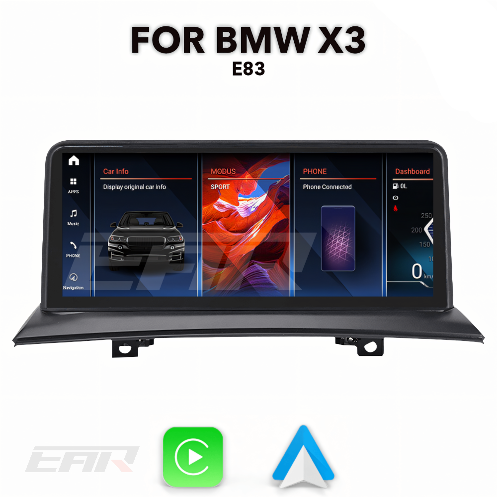 BMW iDrive 8 Android 13.0 X3 (E83) Multimedia 10.25" Touchscreen Display + Built-In Wireless Carplay & Android Auto | 2004 - 2009 | LHD/RHD