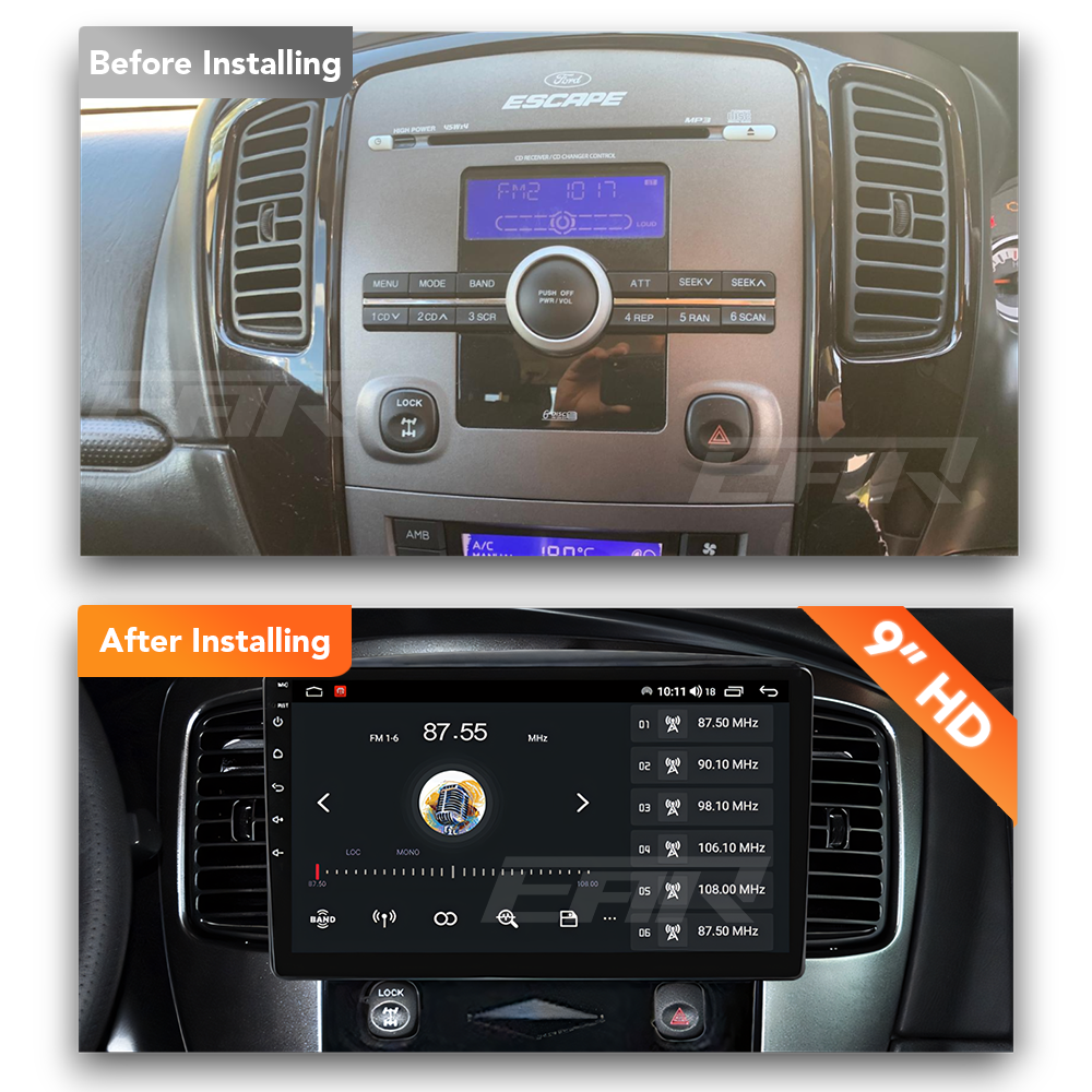 Ford Escape/Kuga (2006 - 2012) Multimedia 9" Touchscreen Display + Built-In Wireless Carplay & Android Auto