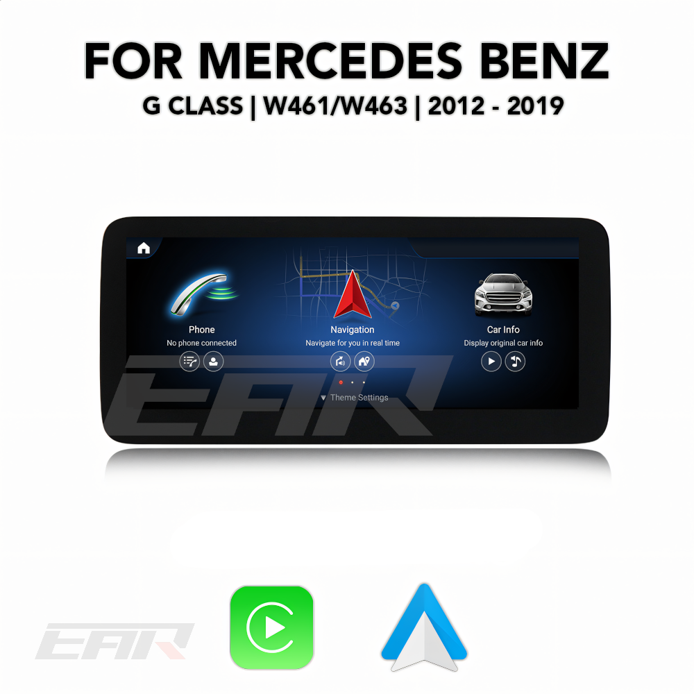 Mercedes Benz G Class Android 12.0 (W461/W463) Multimedia 10.25"/12.3" Touchscreen Display + Built-In Wireless Carplay & Android Auto | 2012 - 2019 | LHD/RHD - Euro Active Retrofits