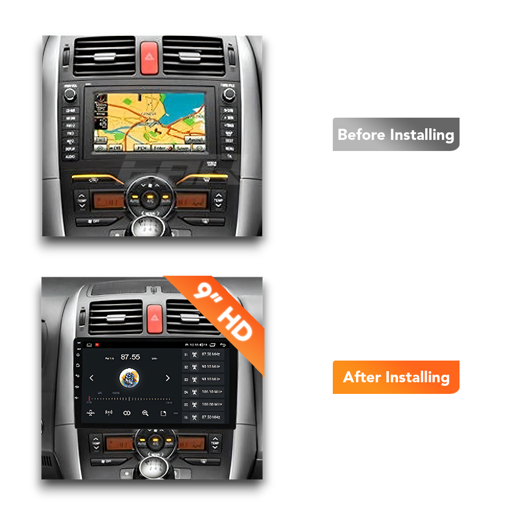 Toyota Corolla Hatchback (Auris) (2006 - 2011) Multimedia 9" Touchscreen Display + Built-In Wireless Carplay & Android Auto - Euro Active Retrofits