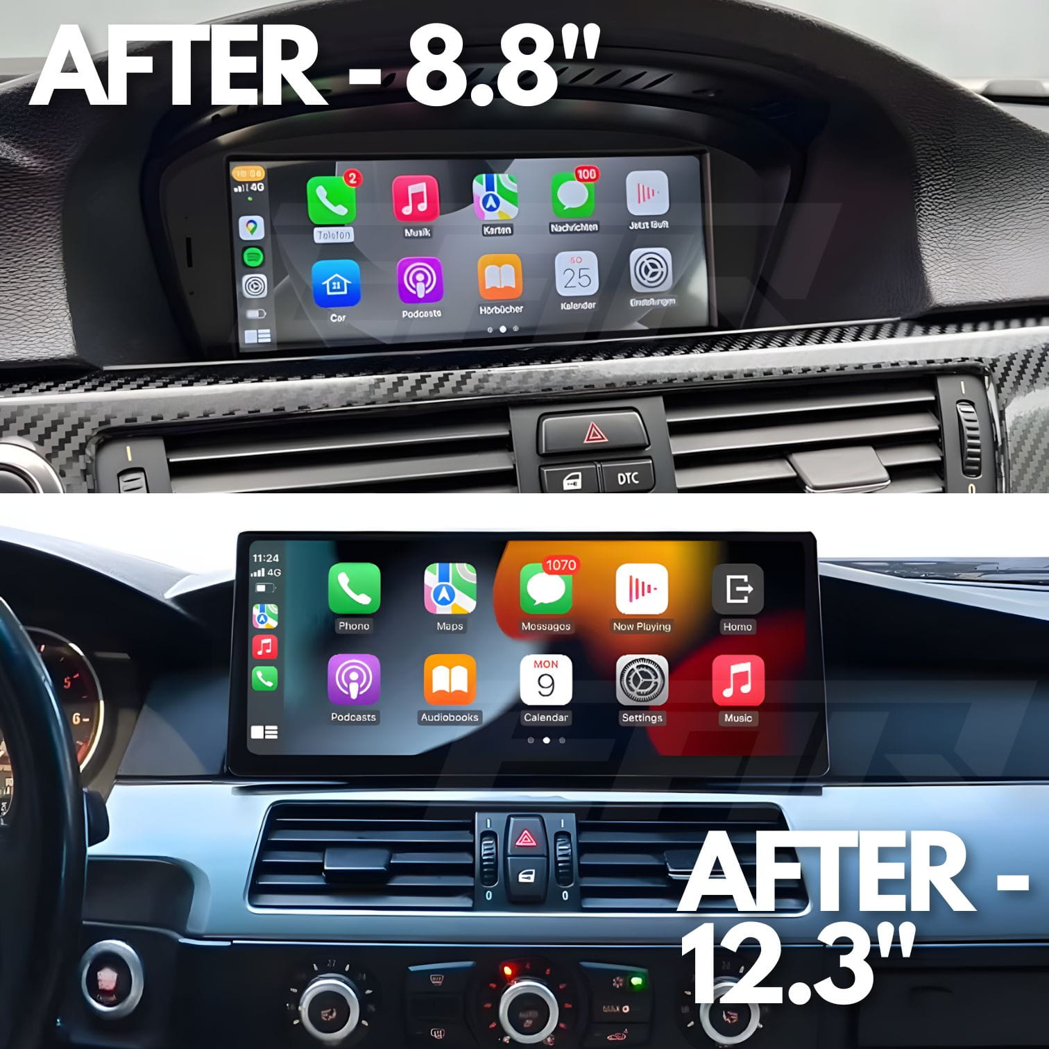 BMW 3 / 5 / 6 Series | E9X/E6X | 8.8"/12.3" Linux CarPlay/Android Touchscreen Display | 2003 - 2012