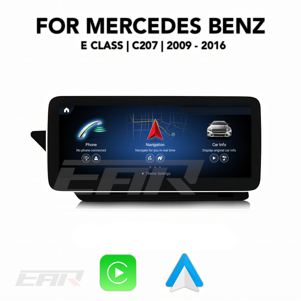 Mercedes Benz E Class Android 12.0 (C207/A207) Multimedia 10.25"/12.3" Touchscreen Display + Built-In Wireless Carplay & Android Auto | 2009 - 2017 | LHD/RHD - Euro Active Retrofits
